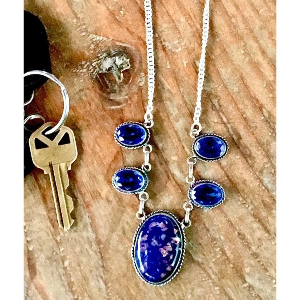 “Doublet opal”  shimmery navy blue stones , whimsigoth, glam fairy fae necklace